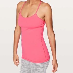 Lululemon Womens Power Pose Tank Top Pink/coral Racer Back